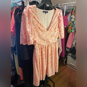 NWT Rachel Coral Floral Mini Dress